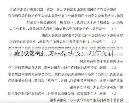 嘉兴燃气供应框架协议：四年预计
额12亿元