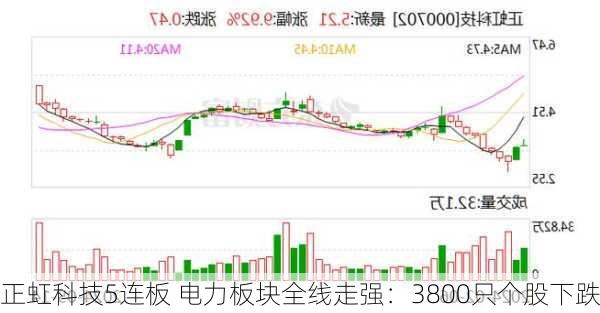 正虹科技5连板 电力板块全线走强：3800只个股下跌