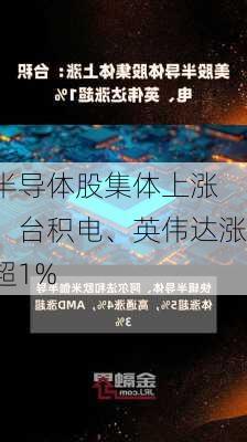 
半导体股集体上涨：台积电、英伟达涨超1%