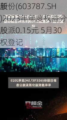 新
股份(603787.SH)2023年年度权益分派：每股派0.15元 5月30
股权登记