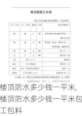 楼顶防水多少钱一平米,楼顶防水多少钱一平米包工包料