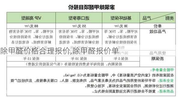 除甲醛价格合理报价,除甲醛报价单