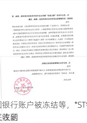 因银行账户被冻结等，*ST银江收到
关注函