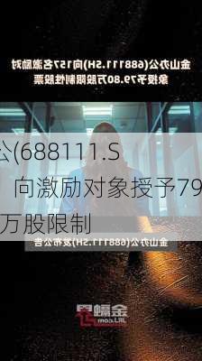 
办公(688111.SH)：向激励对象授予79.80万股限制