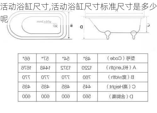 活动浴缸尺寸,活动浴缸尺寸标准尺寸是多少呢