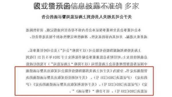 因业绩预告信息披露不准确 多家
收
函或警示函