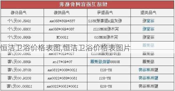 恒洁卫浴价格表图,恒洁卫浴价格表图片