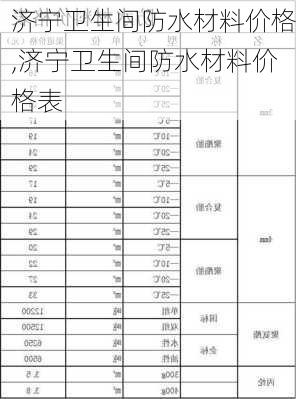 济宁卫生间防水材料价格,济宁卫生间防水材料价格表