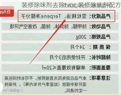 装修除味剂去除tvoc,装修除味剂配方