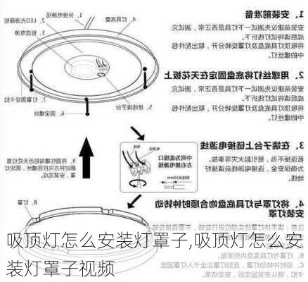 吸顶灯怎么安装灯罩子,吸顶灯怎么安装灯罩子视频