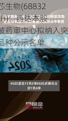 微芯生物(688321.SH)：西达本胺片被药审中心拟纳入突破品种公示名单