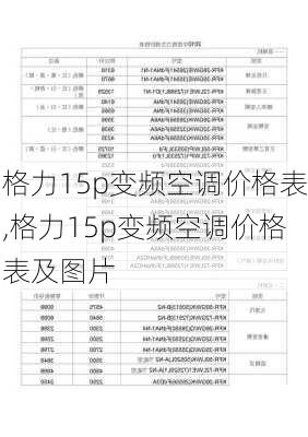 格力15p变频空调价格表,格力15p变频空调价格表及图片