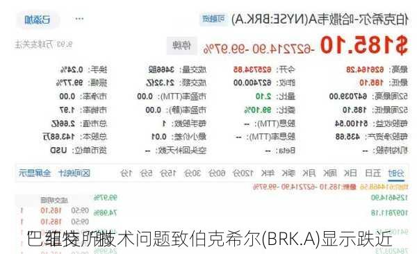 巴菲特“躺
” 纽交所技术问题致伯克希尔(BRK.A)显示跌近
