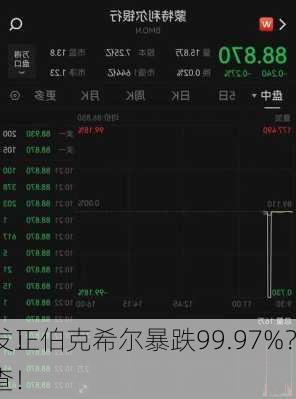 
突发！伯克希尔暴跌99.97%？
所：正在查！