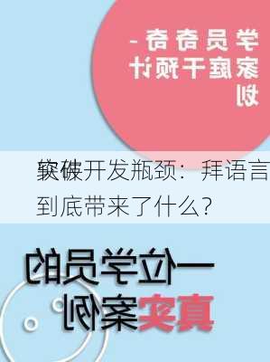 突破
软件开发瓶颈：拜语言到底带来了什么？