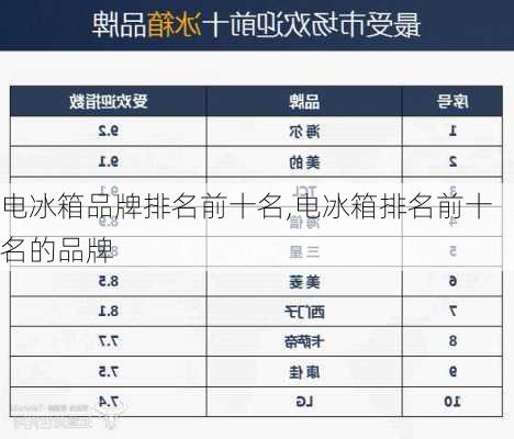 电冰箱品牌排名前十名,电冰箱排名前十名的品牌