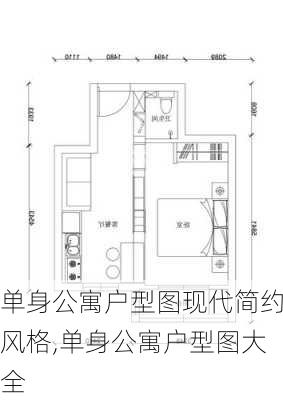 单身公寓户型图现代简约风格,单身公寓户型图大全