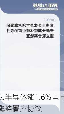 意法半导体涨1.6% 与吉利汽车签署
碳化硅供应协议