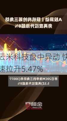 云米科技盘中异动 快速拉升5.47%