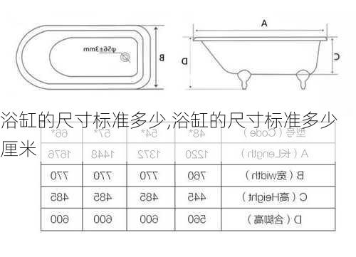 浴缸的尺寸标准多少,浴缸的尺寸标准多少厘米