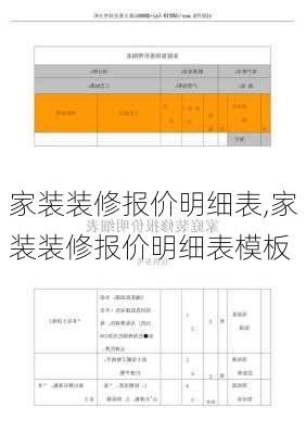 家装装修报价明细表,家装装修报价明细表模板