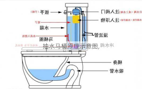 抽水马桶原理示意图,