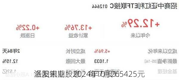 洛阳钼业：2024年7月26
派发末期股息，每10股1.5425元