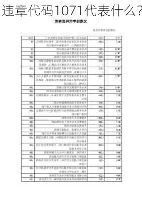 违章代码1071代表什么？