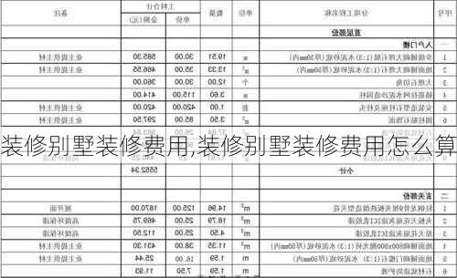 装修别墅装修费用,装修别墅装修费用怎么算