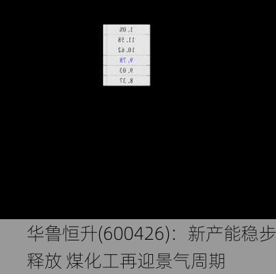 华鲁恒升(600426)：新产能稳步释放 煤化工再迎景气周期