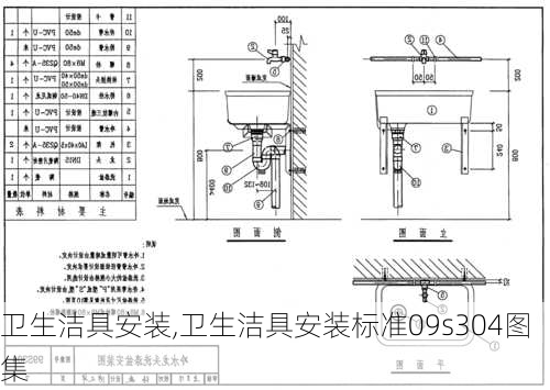 卫生洁具安装,卫生洁具安装标准09s304图集