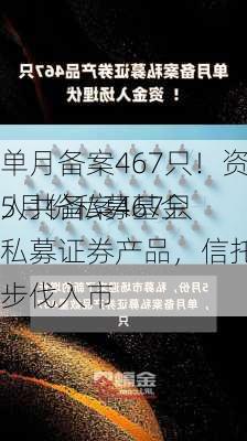 单月备案467只！资金入场埋伏！5月份私募基金
人共备案467只私募证券产品，信托资金也以稳健的步伐入市