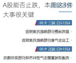 A股能否止跌，本周这3件大事很关键