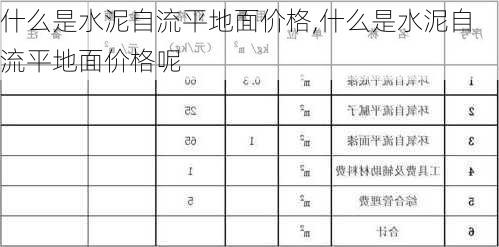 什么是水泥自流平地面价格,什么是水泥自流平地面价格呢