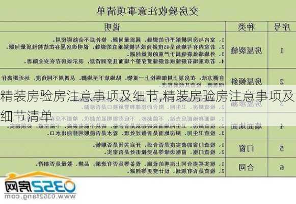 精装房验房注意事项及细节,精装房验房注意事项及细节清单