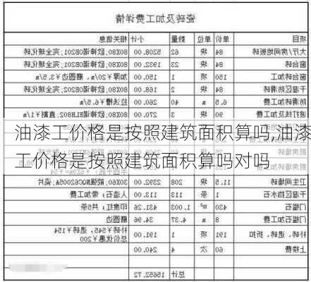 油漆工价格是按照建筑面积算吗,油漆工价格是按照建筑面积算吗对吗