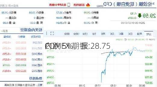 COMEX 期银：
内跌 5%，报 28.75 
/
