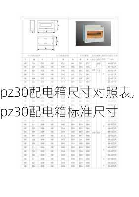 pz30配电箱尺寸对照表,pz30配电箱标准尺寸