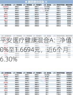 平安医疗健康混合A：净值下跌3.00%至1.6694元，近6个月
-6.30%