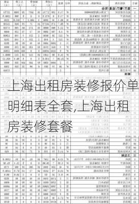 上海出租房装修报价单明细表全套,上海出租房装修套餐