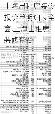 上海出租房装修报价单明细表全套,上海出租房装修套餐