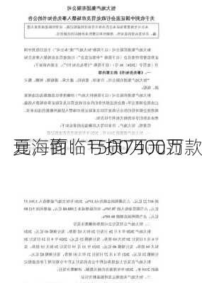 夏海钧：亏损7400万
元，面临1500万元罚款