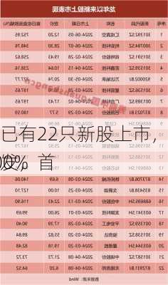 龙年已有22只新股上市，无一例破发，首
平均
近200%