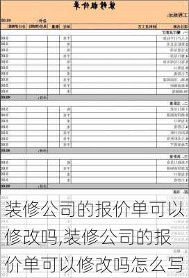 装修公司的报价单可以修改吗,装修公司的报价单可以修改吗怎么写