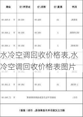 水冷空调回收价格表,水冷空调回收价格表图片