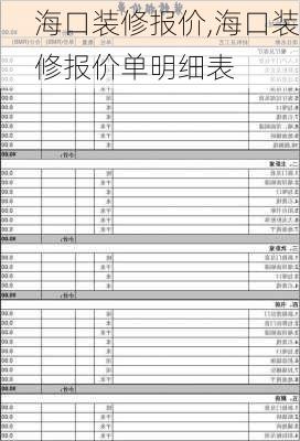 海口装修报价,海口装修报价单明细表