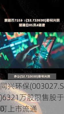 同兴环保(003027.SZ)6321万股限售股于6月20
可上市流通