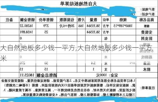 大自然地板多少钱一平方,大自然地板多少钱一平方米