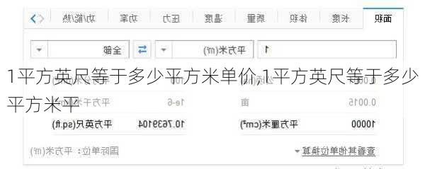 1平方英尺等于多少平方米单价,1平方英尺等于多少平方米平