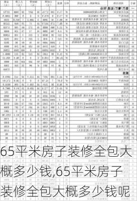 65平米房子装修全包大概多少钱,65平米房子装修全包大概多少钱呢